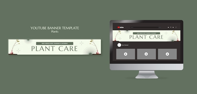 PSD platte ontwerp planten sjabloon