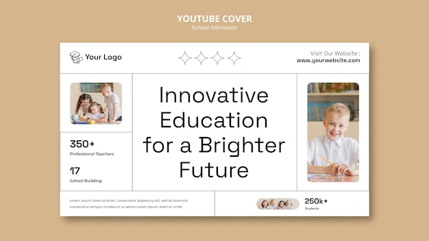 PSD platte ontwerp school toelating youtube-omslag