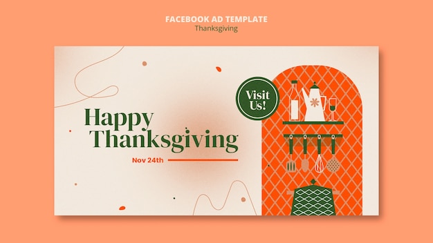 PSD platte ontwerp thanksgiving facebook-sjabloon