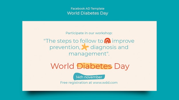 PSD platte ontwerp wereld diabetes dag sjabloon