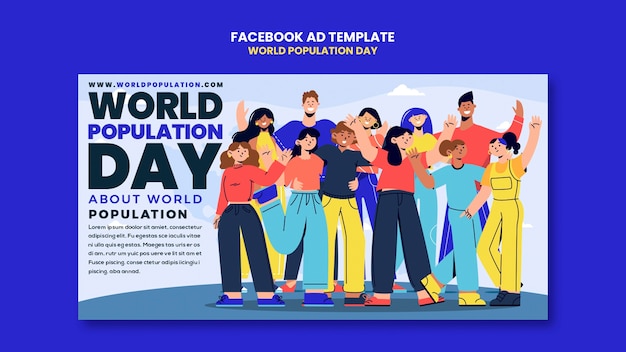 PSD platte ontwerp wereldbevolking dag facebook sjabloon