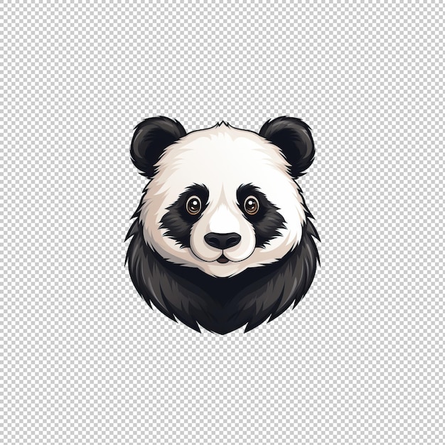 PSD platte panda-logo geïsoleerde achtergrond h