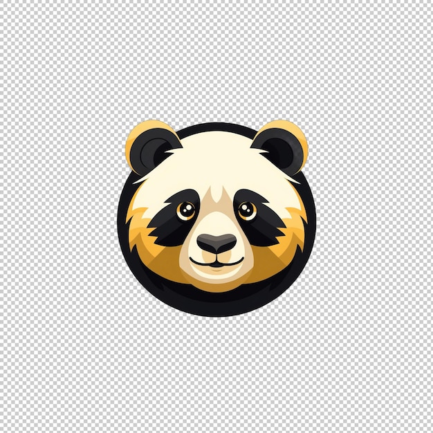 PSD platte panda-logo geïsoleerde achtergrond h