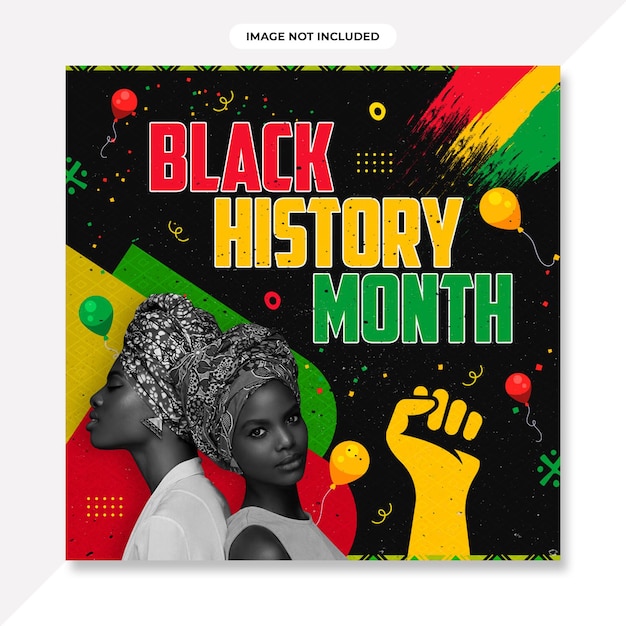 Platte zwarte geschiedenis maand horizontale banner. Zwarte geschiedenis maand achtergrond of Afro-Amerikaan
