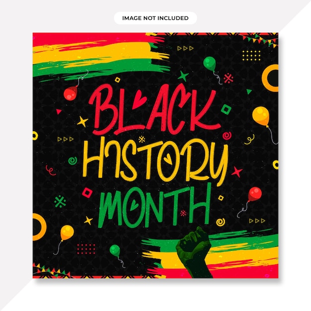 Platte zwarte geschiedenis maand horizontale banner. Zwarte geschiedenis maand achtergrond of Afro-Amerikaan
