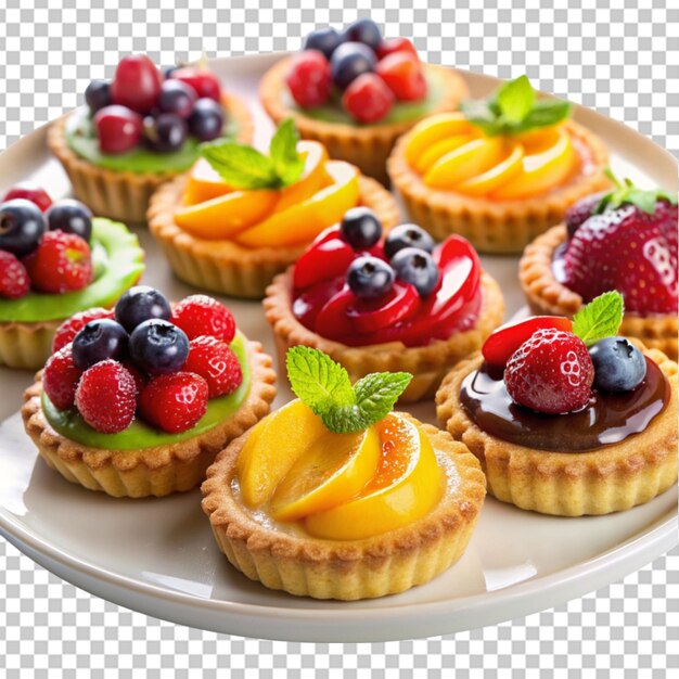 PSD platter of fruit tarts with glazed tops