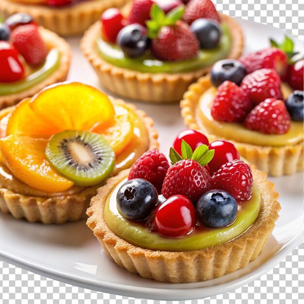 PSD platter of fruit tarts with glazed tops