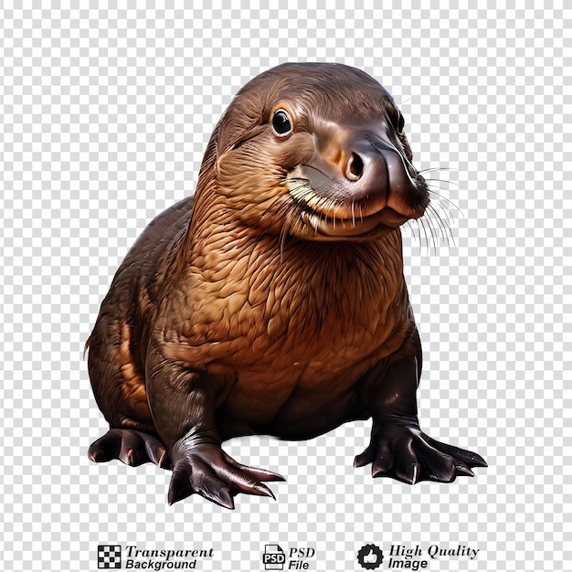 PSD platypus on the ground isolated on transparent background