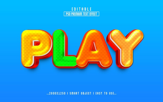 Play 3D Editable Psd Text Effect Style