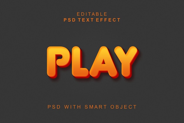 Play 3d text effect