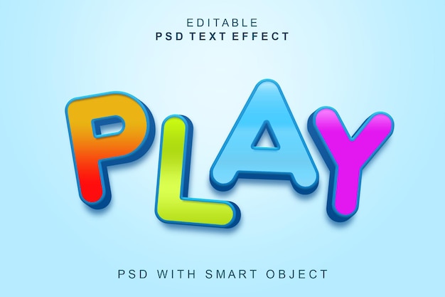 PSD play 3d text effect