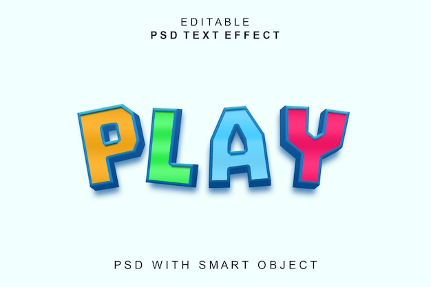 PSD play 3d text effect