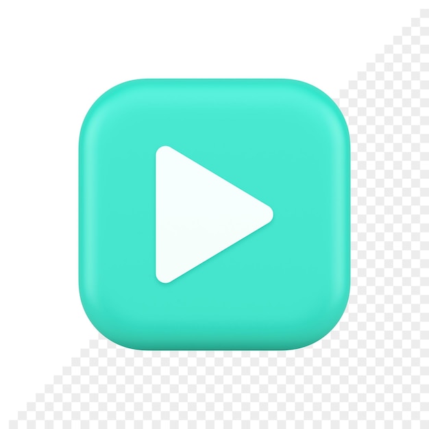 PSD play button triangle right arrow multimedia content player web app design 3d realistic icon