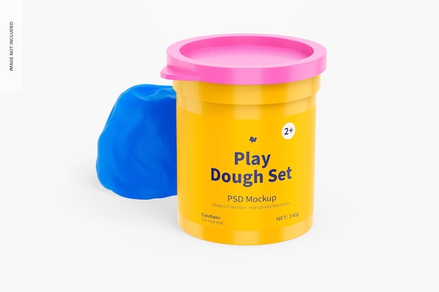 Play dough set mockup, vista frontale