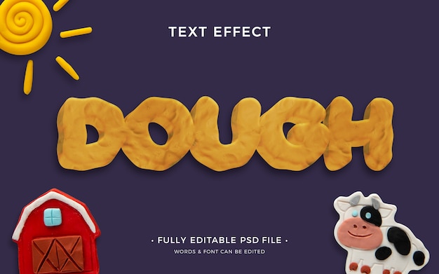 PSD play dough text effect