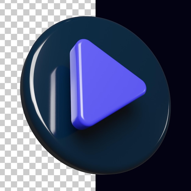 Play icon in 3d rendering