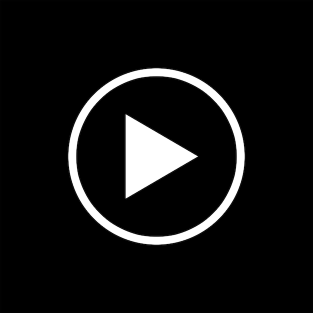 play icon button on black background