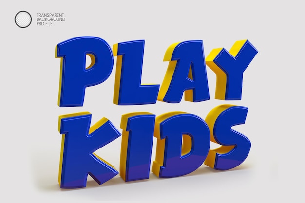 play kids letter 3d render