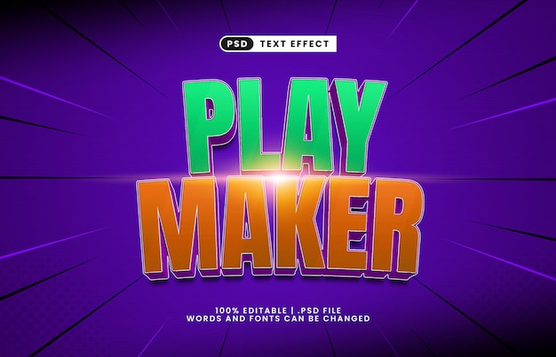 play maker editable text effect with a game and sport text effect