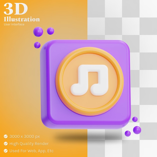 Riproduci musica illustrazione 3d