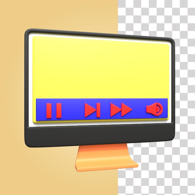 PSD play pause movie 3d icon