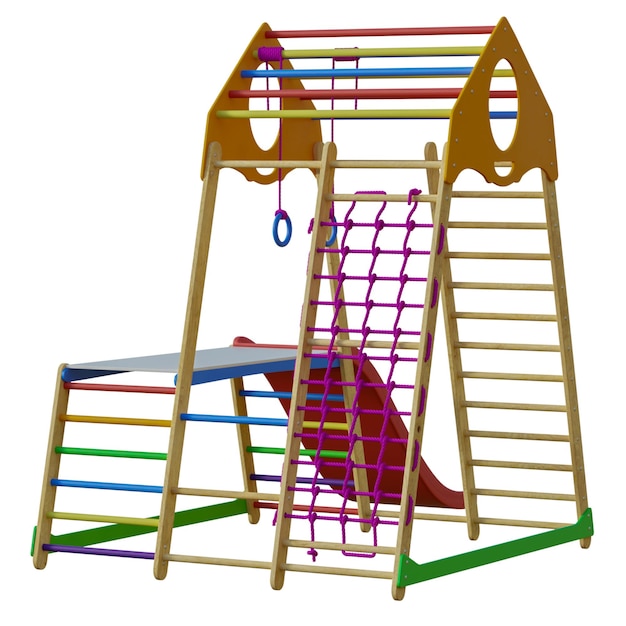 play structure Childers paying tings outdoor gym play area no background different design png white background isolated abstract 3d model