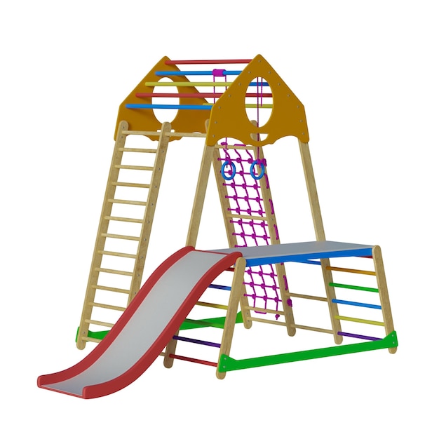 アウトドアジム・プレイエリア 背景のないデザイン png 白い背景 孤立した抽象的な3Dモデル
