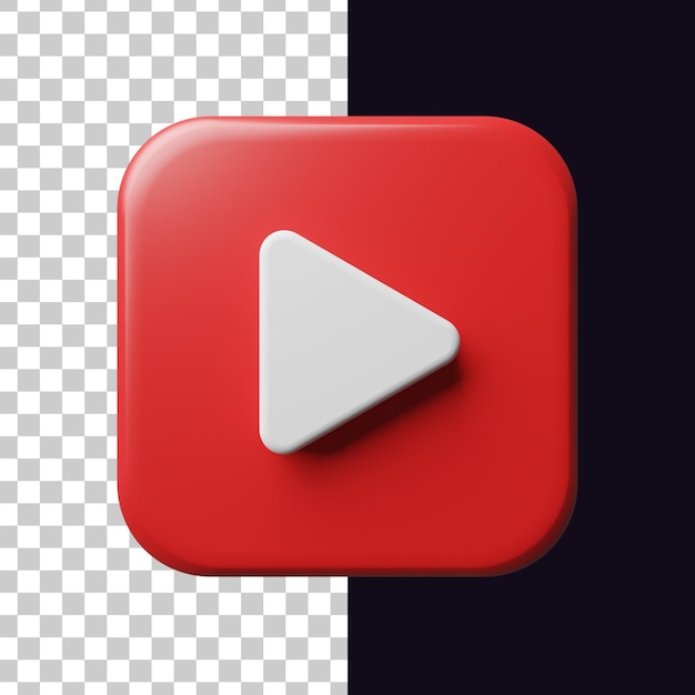 play symbol icon in 3d rendering