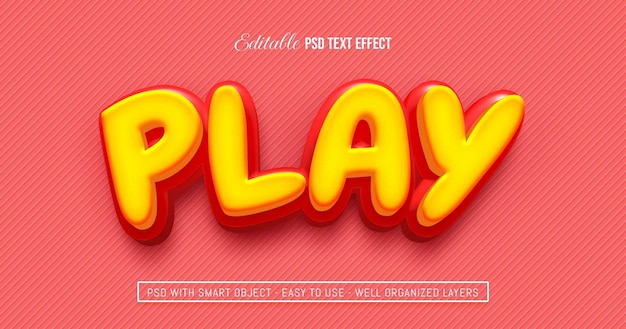 Play tekst redigerbar 3D-stil teksteffekt