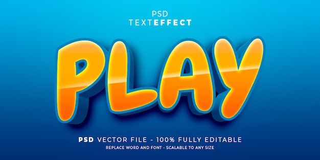 PSD play text and font effect style editable template