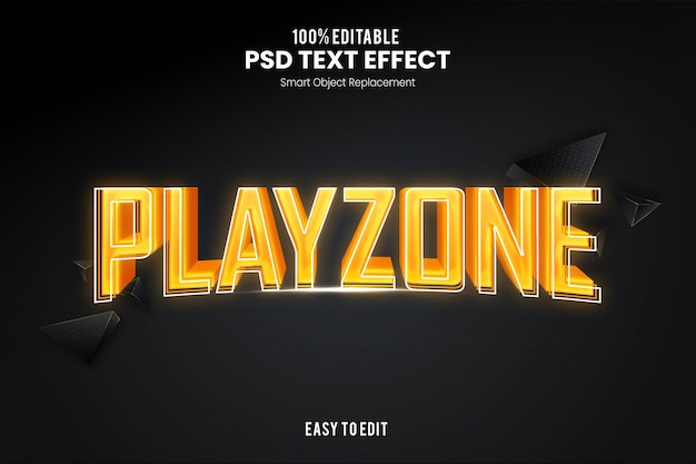 Play Zone  Modern and Futuristic 3D Esport Game Text Effect