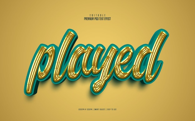 PSD played fully editable premium psd text effect