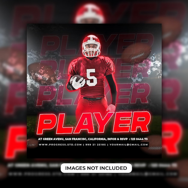 PSD player poster and banner design template for social media