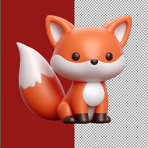 PSD Игральная модель 3d fox png