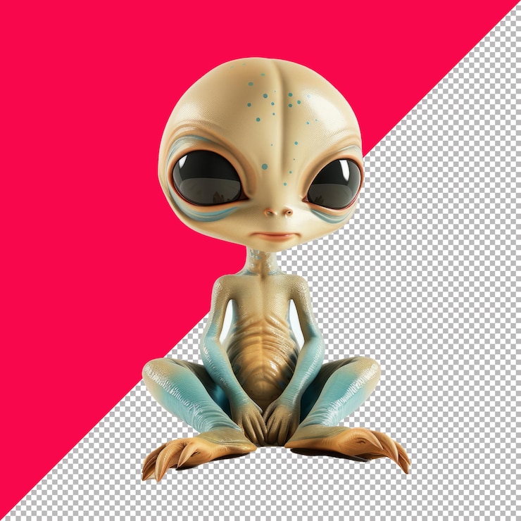 PSD игральный мультфильм инопланетянина прозрачный фон png psd