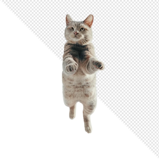 遊び心のあるジャンプする猫