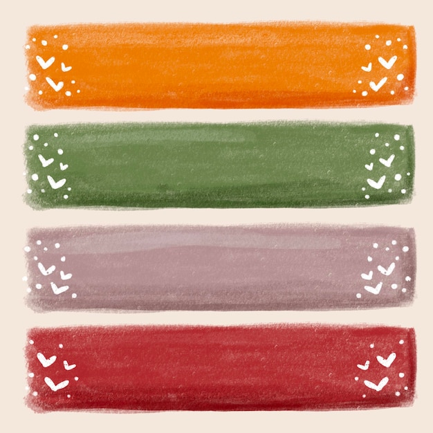 playful folder label watecolor with heart decorative school and kids