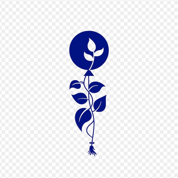 PSD giocoso logo di palloncino ivy con corde decorative e floatin psd vector creative simple design art