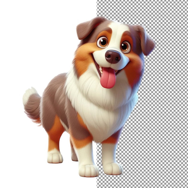 PSD 투명한 배경에 놀이 pooch 3d 고립 개