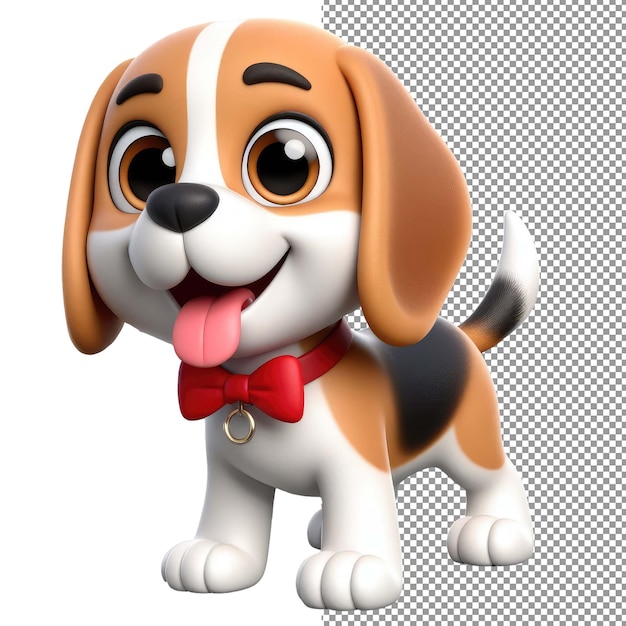 PSD playful pooch 3d isolated dog on transparent background