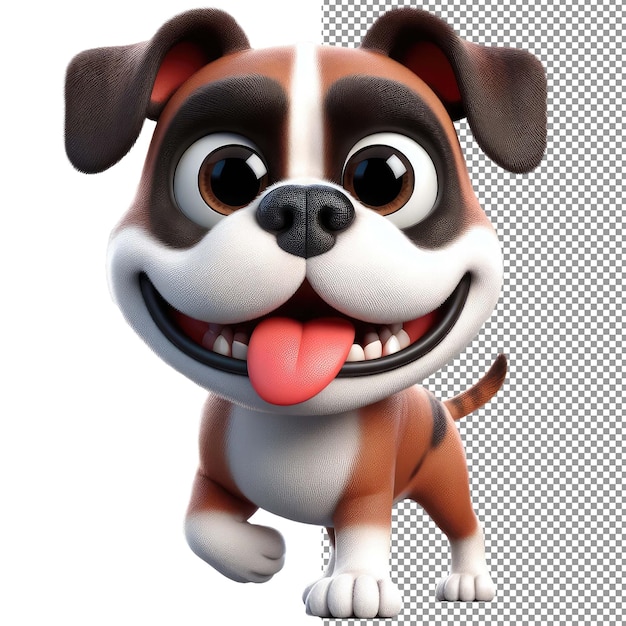 Playful pooch 3d isolated dog on transparent background