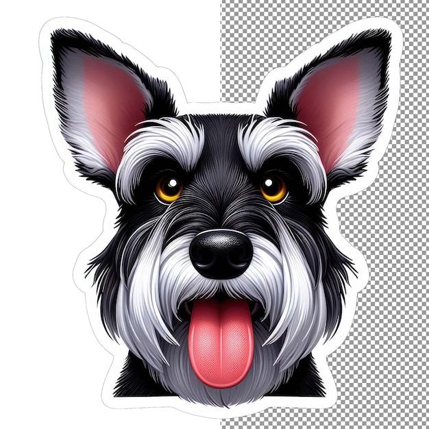 PSD playful pup dog with tongue out sticker