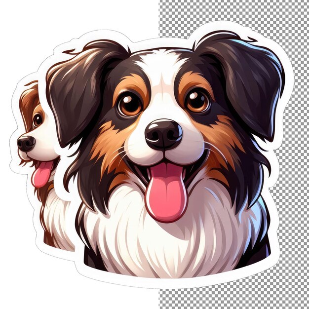 PSD playful pup dog with tongue out sticker