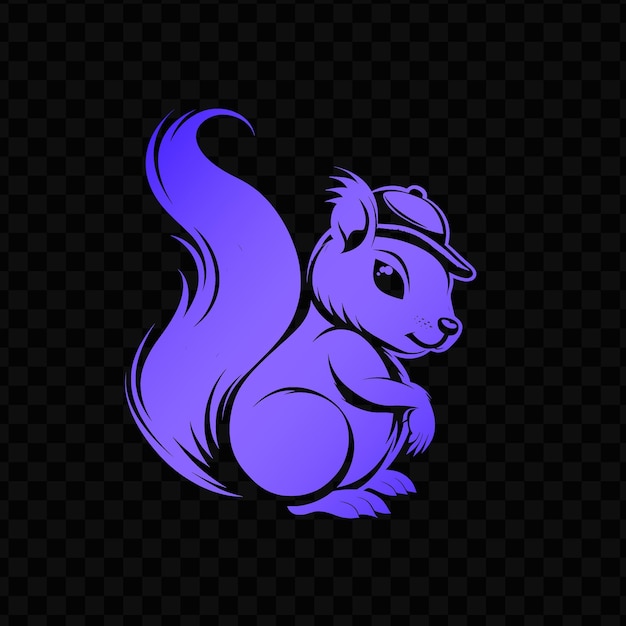 Playful squirrel animal mascot logo with acorn cap and bushy psd vector tshirt tattoo ink art