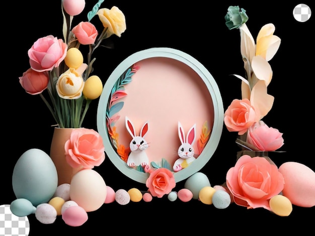 PSD a playful and vibrant easter display with bonny png transparent