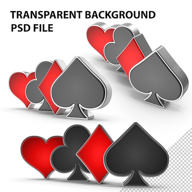 Premium PSD | Playing card symbols png