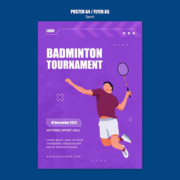 PSD playing sport poster template