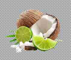 PSD pleasant coconut and lime frizz control serum isolated on transparent background