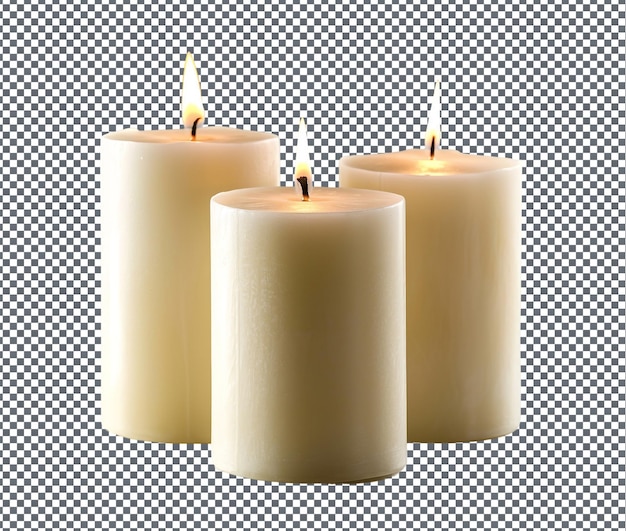 PSD pleasing candles isolated on transparent background