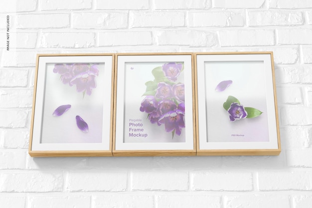 Plegable photo frame mockup, холдинг